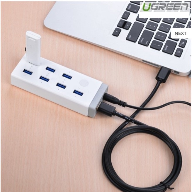 Hub đa năng gồm 7 cổng USB 3.0 Ugreen 20296 kèm sạc điện thoại, máy tính bảng...